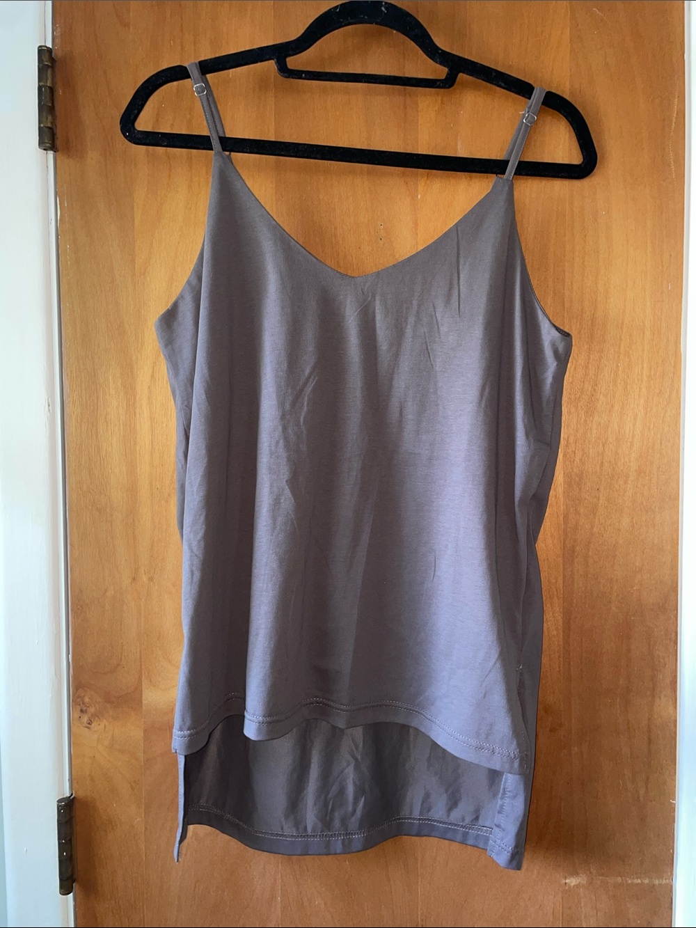 Everyday V-Neck Gray Camisole with Adjustable Straps